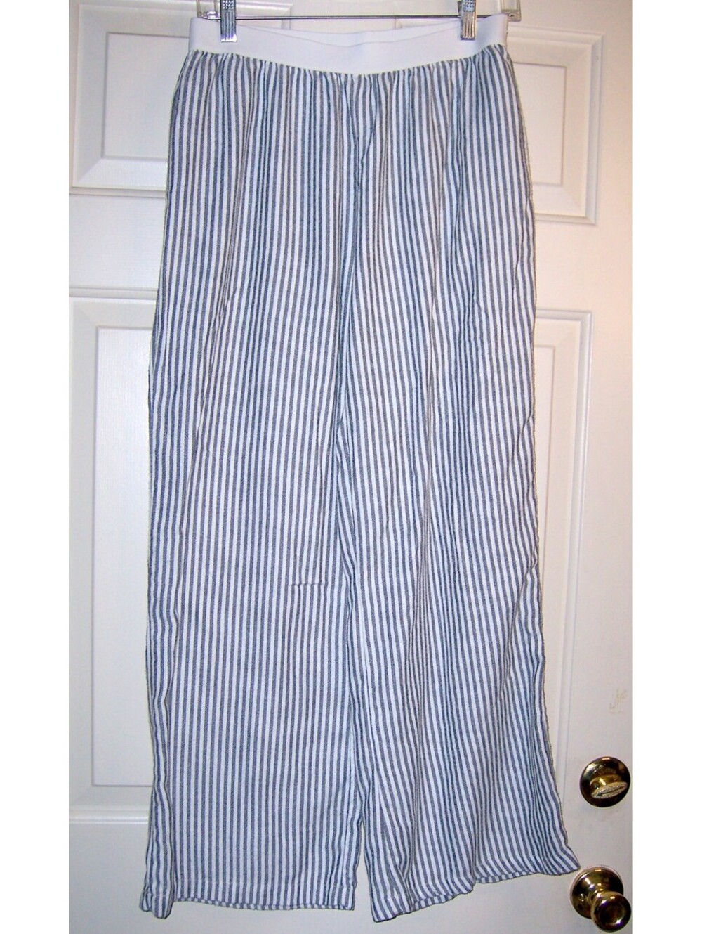 Sincerely Jules Striped Wide-Leg Lounge Pants Blue White M